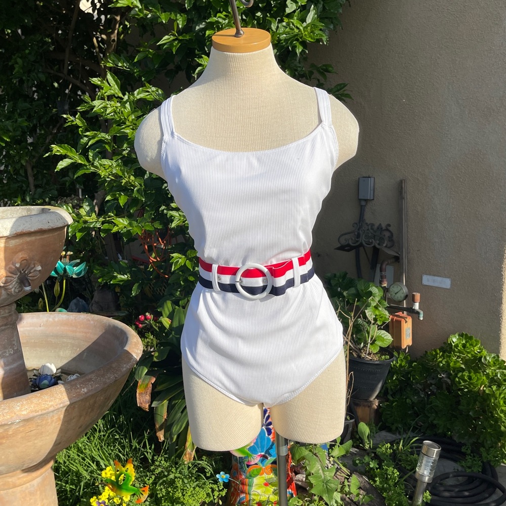 BNWT white belted swimsuit